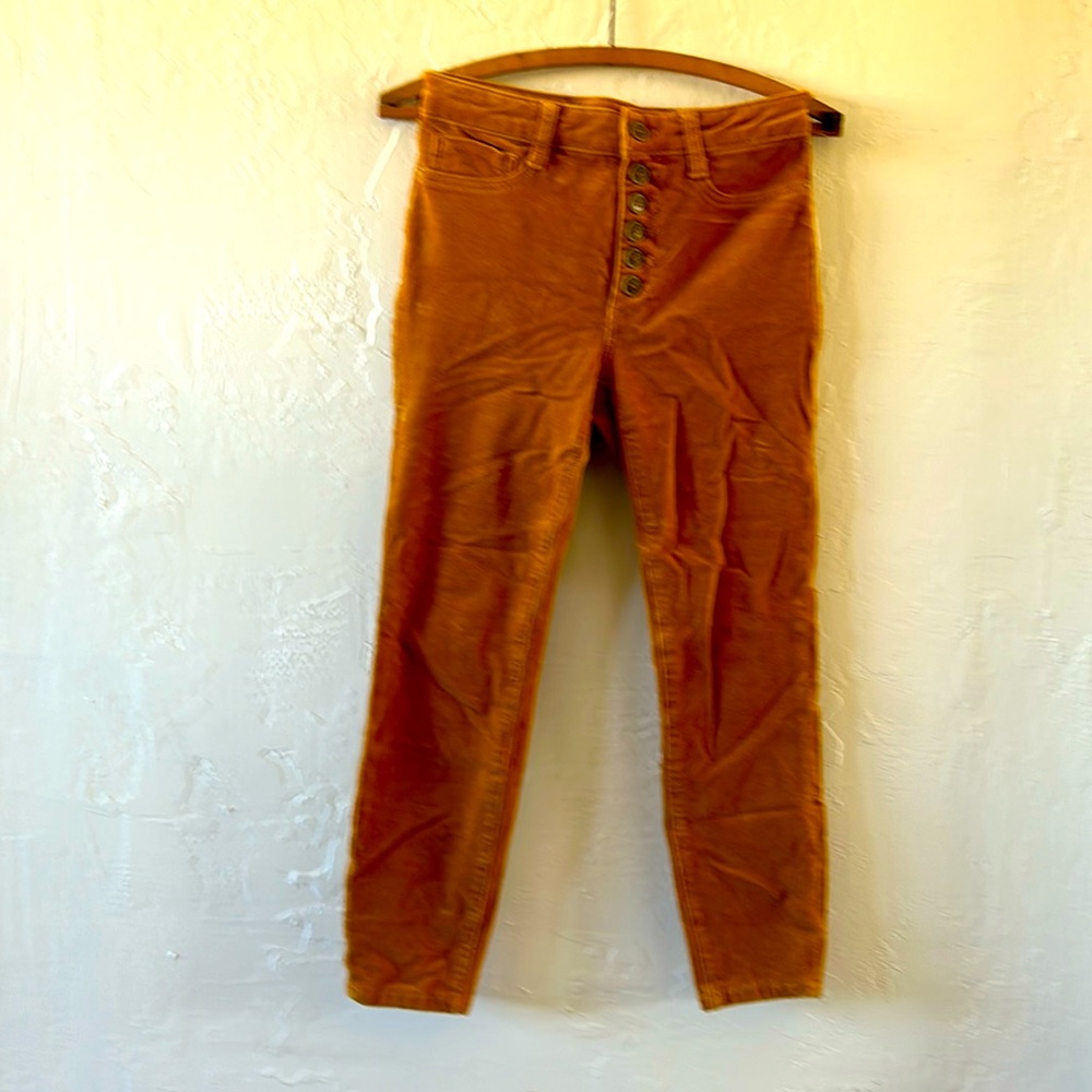 Mustard velvet, Anthropologie Capris